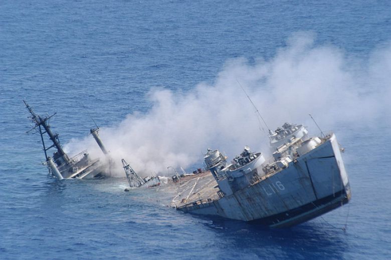 battleship sinking